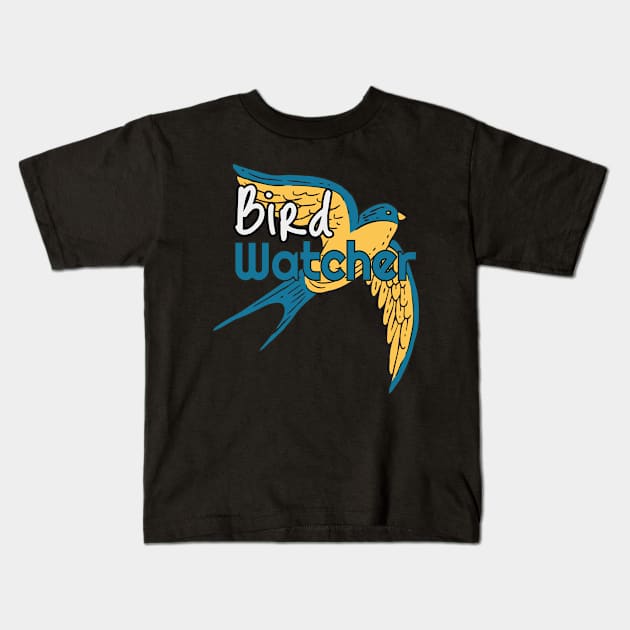 Bird Watcher Kids T-Shirt by Foxxy Merch